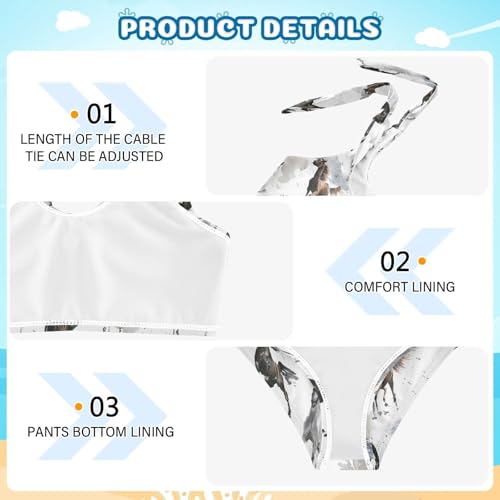 Image of CaTaKu Girls Swimsuits Two Piece Swimwear Cute Bikini Set Tankini Hawaiian Beach Sport Bathing Suit for Girls Size 3-12T