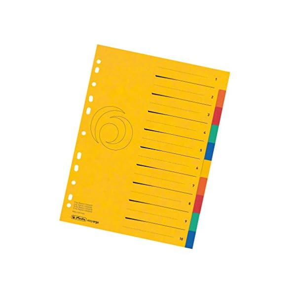 herlitz 11159407 Register Quality 1-6, A4 mit Überbreite, 5 Farben, 1 Stück