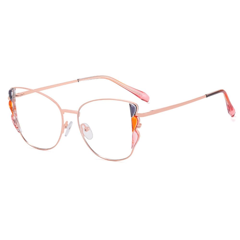 Retro metalowe kocie oko damskie okulary ramka przezroczyste okulary męskie ramka z zawiasem sprężynowym