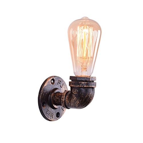 Lingkai Applique Murale Vintage pour Pipe à Eau en Métal Rustique Steampunk