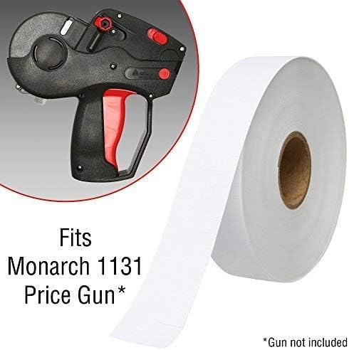 Sales4Less White Pricing Labels -8 Sleeve, 64 Rolls, 160,000 for Monarch 1131 Price Gun Price Marking Labels - with Ink Roll Included