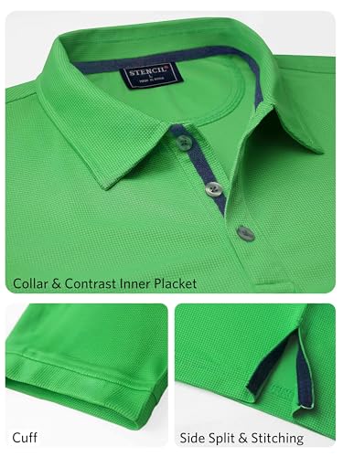 Image of FlowTech Men's Performance Polo Shirt DryMax Quick‑Dry Pinhead Texture Breathable Moisture‑Wick Odor‑Free