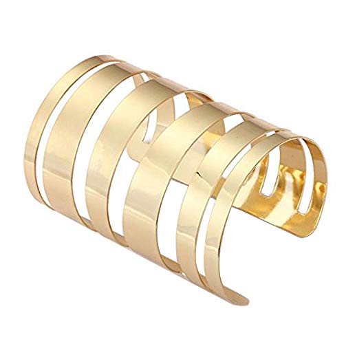 Preisvergleich Produktbild Armbänder für Damen Manschettenarmband Personalisierte Armband mit Offener Manschette Legiertes Metall Armreif Schmuck Geburtstagsgeschenke, Gold