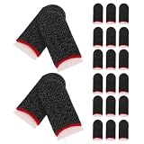 Homoyoyo 20 Pair Gaming Finger Sleeves for Mobile Gaming Breathable Fiber Thumb Covers with Sweatproof Design for Smartphones and Touchscreen Devices Comfortable Gamer Finger Gloves