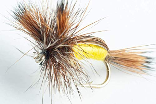 Blue Wing Olive Humpy Dry Fly, 6-Pack (Yellow) (#18)