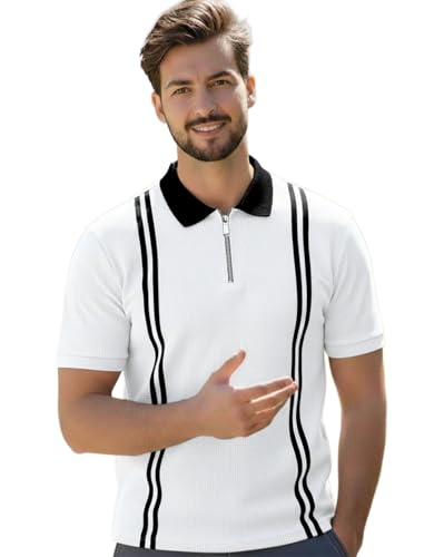 Image of AUSK Men Casual T-Shirt, Texture Printed Half Sleeve Tshirt for Mens, Polo Tshirt for Boys