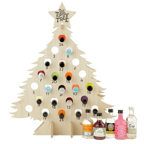 Thornton & France Miniature Gin Advent Calendar | DIY Reusable Wooden Calendar | Includes 24 Premium Miniature Flavoured Gins | 2025 Advent Calendar