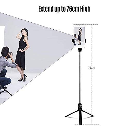 Handy-Stativ, Selfie-Stativ, ausziehbar, für Handys, Stativ-Ständer, Stabilisierung, flexibel, Größe M, Farbe: Schwarz – Bild 3