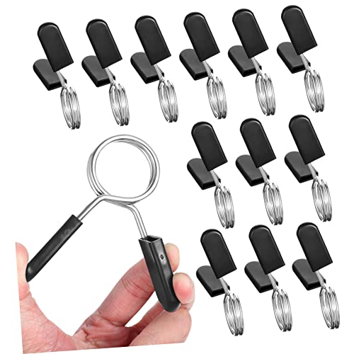 KOMBIUDA Sturdy Barbell Holder 12 Pcs Weight Clips Spring Clip Collars for Dumbbells