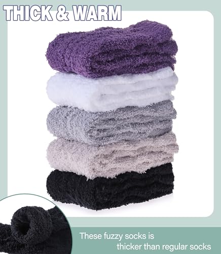 Fuzzy Socks for Women Fluffy Slipper Socks Cozy Winter Warm Soft Microfiber Plush Home Sleeping Gift Socks3