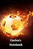 Caelen's Notebook: Personalised Football Cover Notebook | 160 Ruled Pages | 6x9 Journal | Paperback Diary | Glossy Finish