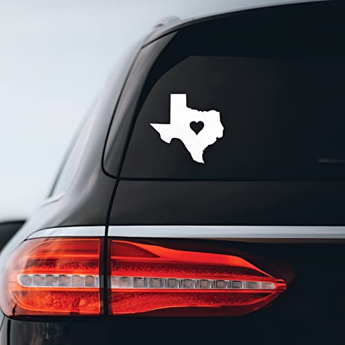 Texas Heart State Sticker Decal Notebook Car Laptop 5" X 5" (White) #TOP23