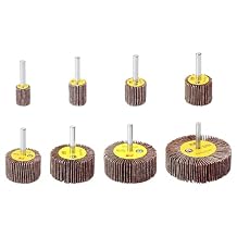 HUHAO 8 Pcs Flap Wheel Sander Set, 80 Grits Sanding Wheel for Drill,1/4 Inch Hex Shank Die Grinder Accessories,Drill Sanding Attachment of 8 Sizes