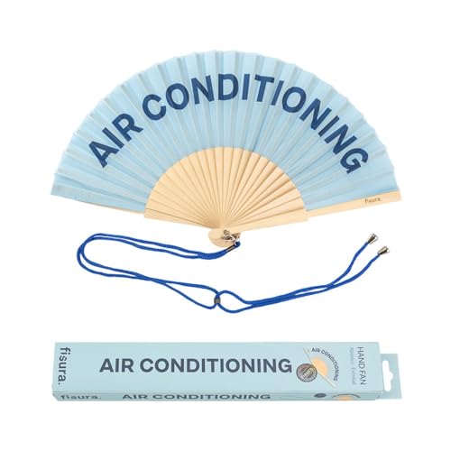 FISURA - Origineller Handfächer mit der Aufschrift air conditioning. Moderner und lustiger Fächer....
