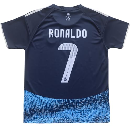 image for LeenBD 2025/2026 NASSR Riyadh Al Ronaldo #7 Kids Away Soccer Jersey Sh
