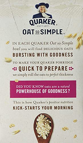 Quaker Oat So Simple Strawberry, Raspberry & Cranberry 10 x 33,9g - Vollkorn Haferflocken mit Erdbeere, Himbeere & Preiselbeere