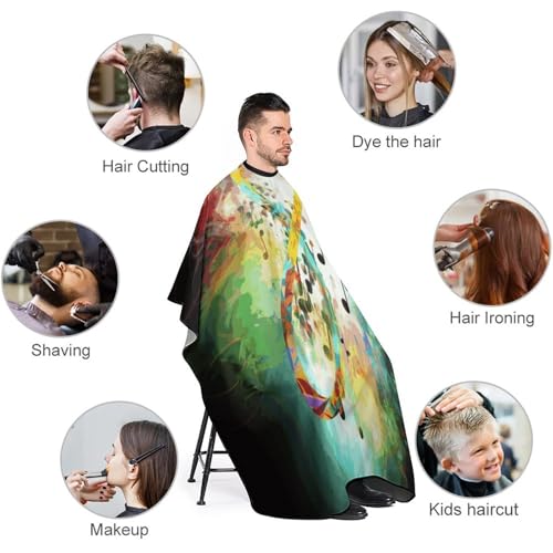 Capa para corte de cabello símbolo música impermeable miniatura 3