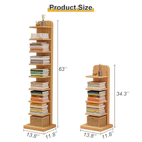 Torre de libros para salón pequeño y estantería de madera estrecha decorativa 3