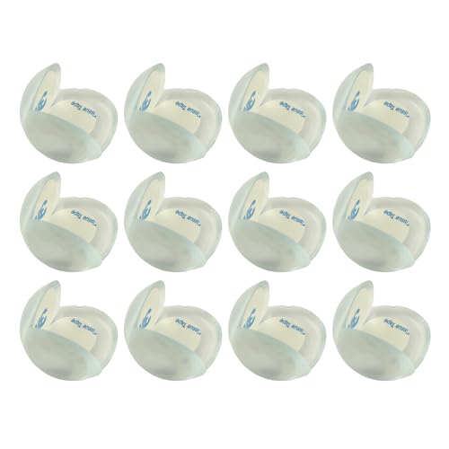 YTgilo 12PCS Round Transparent Anti Collision Corners Thickened Silicone Table Corner Protectors Tea Table Glass Soft Angle Protection Covers Sharp Furniture Edge Corner Guards