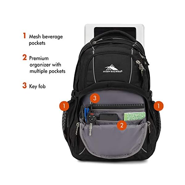 High Sierra Swerve Laptop Backpack, Black, One Size