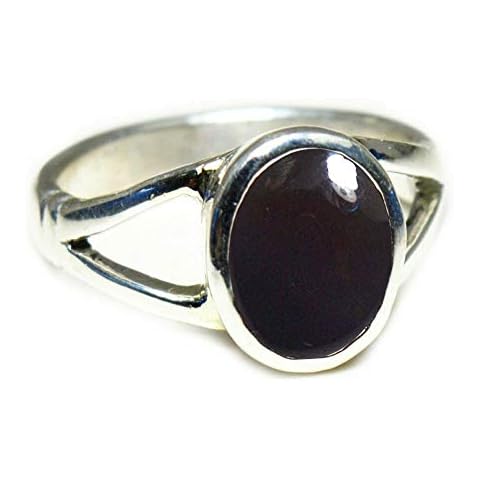 Jewelryonclick Anillo Ovalado de Ónice Negro Natural Cover