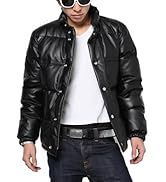 Amazon | フリーダムレザー ダウンジャケット レザージャケット メンズ