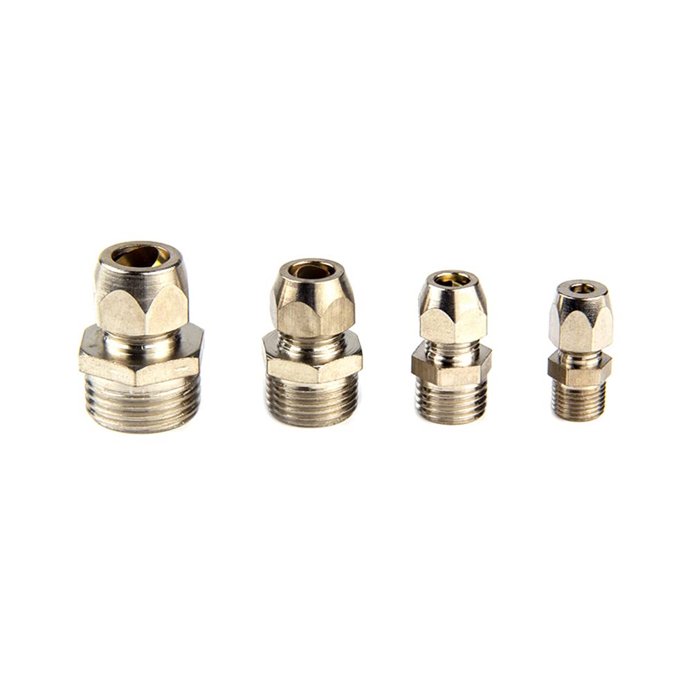 ezqnirk 1PCS BSP Male Thread Tube Brass Ferrule Tube Compression Fitting Connector,1/2