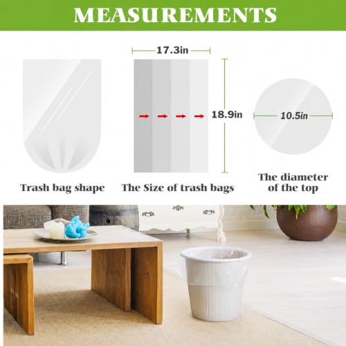 Image of Teivio Small Trash Bags 3.5 Gallon 150 Counts Garbage Bags Fit 10-13 Liter, 3 Gallon,3.2 Gallon, Waste Basket Liner,Bathroom Trash Can Bin Liners, Plastic Bags for home office kitchen, Clear
