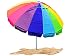 Party With Pride Giant 8' Rainbow Beach Umbrella / With UV Protection / Includes Large Sand Anchor / For Sun And Outdoor / Windproof (Rainbow)