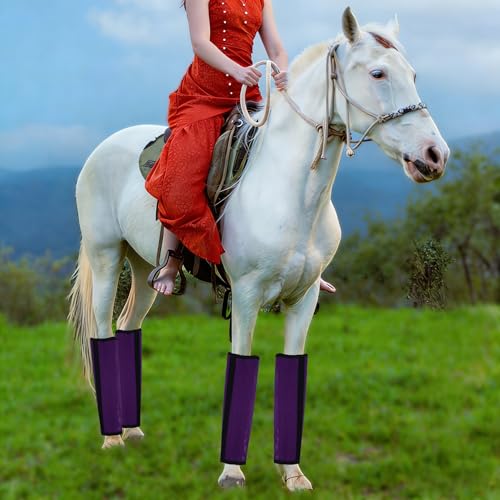 Image of 4 Pack Mesh Fly Boots for Horse Loose Breathable Horse Leggins Protective Horse Leg Wraps Protective Horse Leggings for Preventing Flies Bites (E)