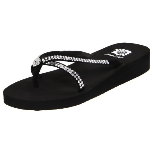 Yellow Box Women's Stormy Flip Flop, Black, 7.5 M US