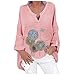 Hauts pour femme grande taille, chemise à motif floral plissé à manches longues, imprimé floral, rose, XXXL