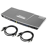 TESmart KVM Switch 4 Port HDMI | 4K 60Hz Ultra HD | Multimedia with Audio Output [Connect Multiple...