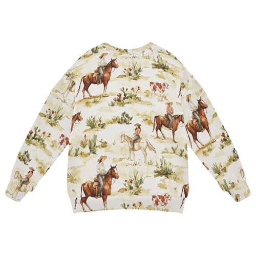 JUNZAN Western Cowgirl Wilderness Kids Girls Hooded Sweatshirt Crewneck Sweatshirt With Hoodie Camping 4T2