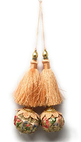 Image of Set of 2 Blouse Latkan (Peach Colour, 13 cm Long, 15124)