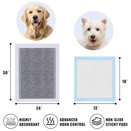 Bolux Dog and Puppy Training Pads, 13”×18” Disposable Dog Pee Pads, 50/Counts Ultra Absorbent & Leak-Proof Pet Underpads, Dry Quickly Pee Pad for Dog Cats Rabbits or Other House Training Pet Bolux Dog and Puppy Training Pads, 13”×18” Disposable Dog Pee Pads, 50/Counts Ultra Absorbent & Leak-Proof Pet Underpads, Dry Quickly Pee Pad for Dog Cats Rabbits or Other House Training Pet