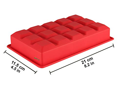 Image of Clazkit Premium Silicone Non-Stick Spatula and Brush with Scraper for Cooking, Baking and Mixing with Stainless Steel Core, 3-Pieces,Red,Length 21cm & Silicone Ice Tray, Multicolor