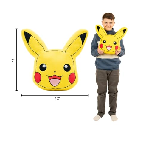 Image of Pokemon Pikachu Decorative Plush Pillow - Anime Bedding Accent for Kids - Super Soft, One Size - (Officially Licensed Product) by Franco
