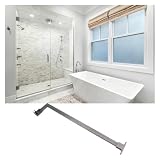 DJPHOFS Barra di Supporto per Il Vetro della Doccia Resistente all'Acqua Acciaio Inossidabile Braccio di Supporto Regolabile Barra per Box Doccia Robusto Multiuso(15x80cm/5.9x31.5in)