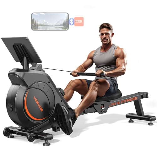 YOSUDA Magnetic Rowing Machine 350 LB Weight Capacity - Rower Machine for Home Use with LCD Monitor, Tablet Holder and Comfortable Seat Cushion-New Version