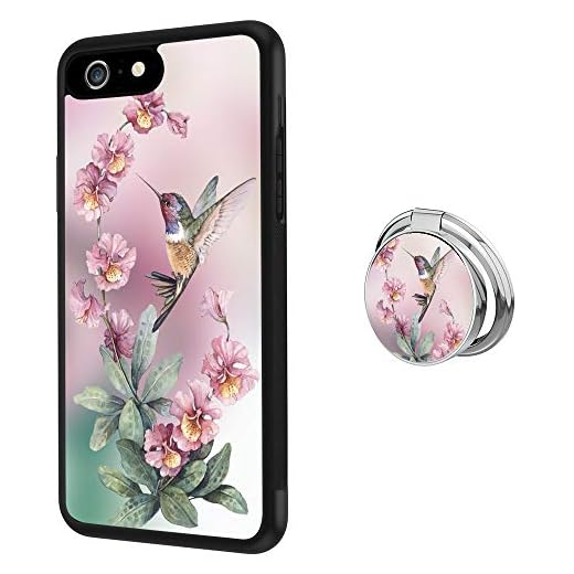 iPhone 6s Plus 6 Plus Case Rugged Finger Ring Beautiful Hummingbird Drawing Ring Buckle Phone Case Anti Slip Finger Holder Ring for iPhone 6s Plus 6 Plus
