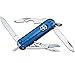 Victorinox Manager Petit Couteau de Poche Suisse, Léger, Multitool, 11 Fonctions, Ciseaux, Stylo, Bleu Transparent