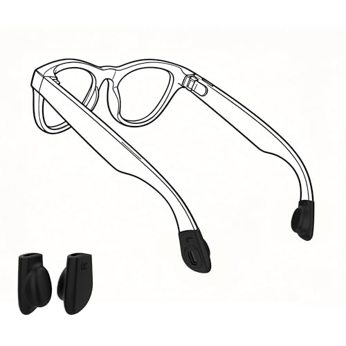 HIBLOKS Eyeglass Ear Grip Compatible with Ray-Ban Meta Wayfarer/Skyler/Headliner Gen 1/2 & Meta Blayzer/Scriber Optics Gen 2 Smart Glasses Accessories Anti-Slip Silicone Elastic Eyeglasses Retainers