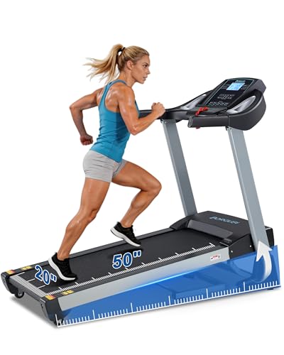 BORGUSI 15% Auto Incline Treadmill with Bluetooth Speaker, 20" Wide 3.5HP Folding Electric Treadmill with LCD Display Easy Assembly Running Walking Exercise Machine for Home Use, 350 LBS Capacity