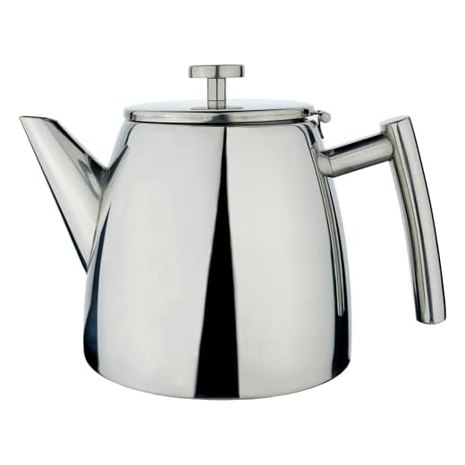 Café Ole Belmont Stainless Steel Tea Pot, Mirror Finish, 1200ml / 1.2L