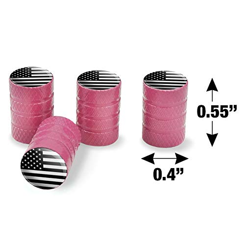 GRAPHICS & MORE Subdued American USA Flag Black White Military Tactical Tire Rim Wheel Aluminum Valve Stem Caps