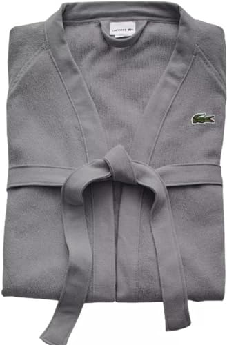 Image of Lacoste Classic Pique Cotton Terry Bath Robe, Unisex, One Size,