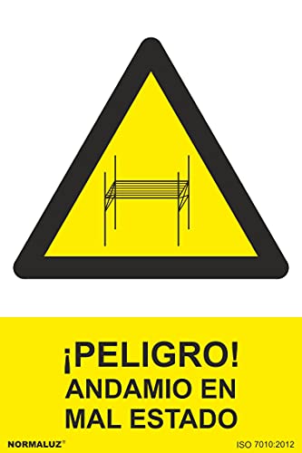 Señal ¡Peligro! Andamio En Mal Estado Con Tintas Uv | 300 X 400 Mm - Pvc Glasspack 0'7 Mm En Oferta Normaluz Rd31046 - Señal ¡Peligro! Andamios En Mal Estado Pvc Glasspack 0,7 Mm 30X40 Cm Con Cte, Ripci