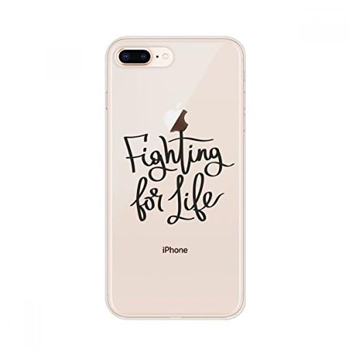 DIYthinker Kämpar för livet citat Apple iPhone 7/8 Plus telefonfodral flexibel TPU mjukt genomskinligt fodral present iPhone 7/8 Plus fodral