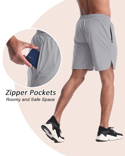 CANGHPGIN 2 Pack Men's Running Athletic Shorts 7'' Quick Dry Sports Gym Shorts with Pockets, Exercise Workout Shorts Men2